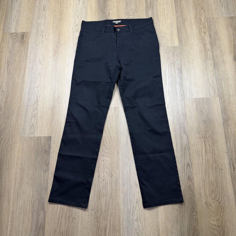 Peter Millar Pants Mens 34x33 Black Eb66 Performance Chino Golf Casual Tech